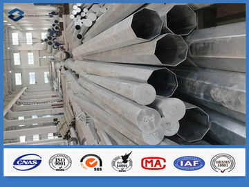 Tinggi disesuaikan tiang daya logam 69kv, Tubular Steel Polandia kekuatan tinggi paduan rendah baja struktural
