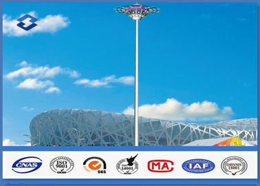 Polygonal / bentuk kerucut tiang tiang pencahayaan yang tinggi, Tiang Lampu Stadion, Diameter Baut 24 mm