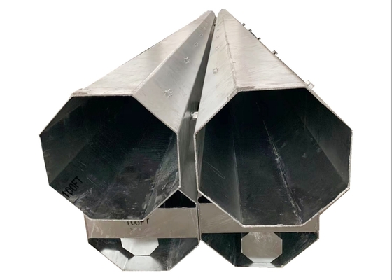 Tiang Baja Oktagonal Transmisi Galvanis Tebal 6mm Q460 100FT